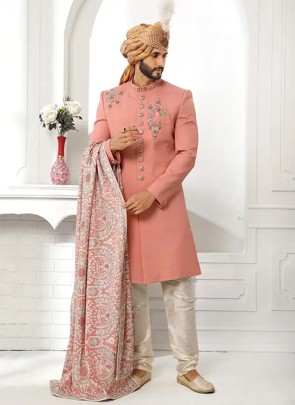 Wedding Wear Art Silk Wholesale Sherwani Collection